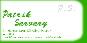 patrik sarvary business card